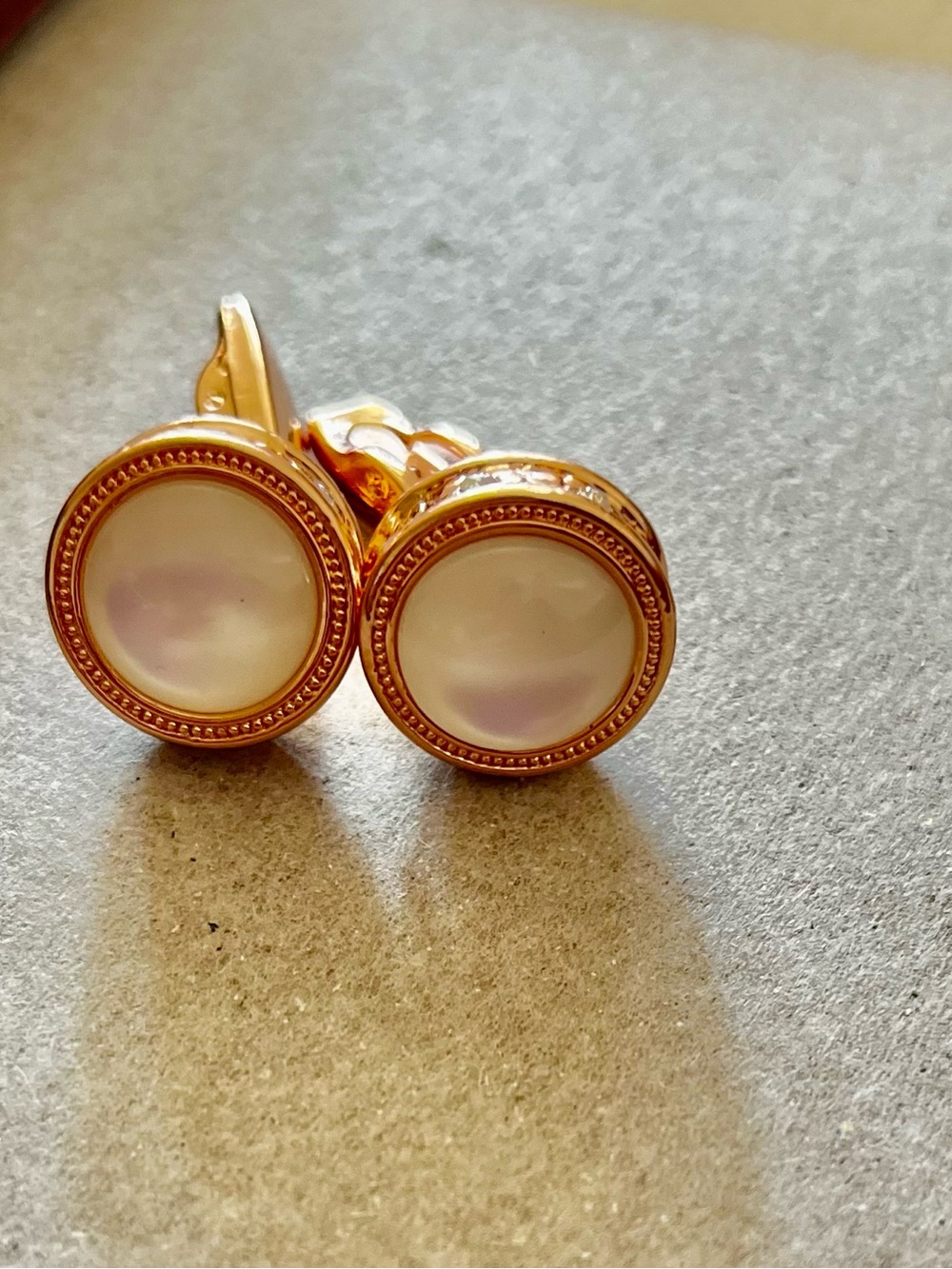 Elegant Gold-Tone Pearl Cufflinks